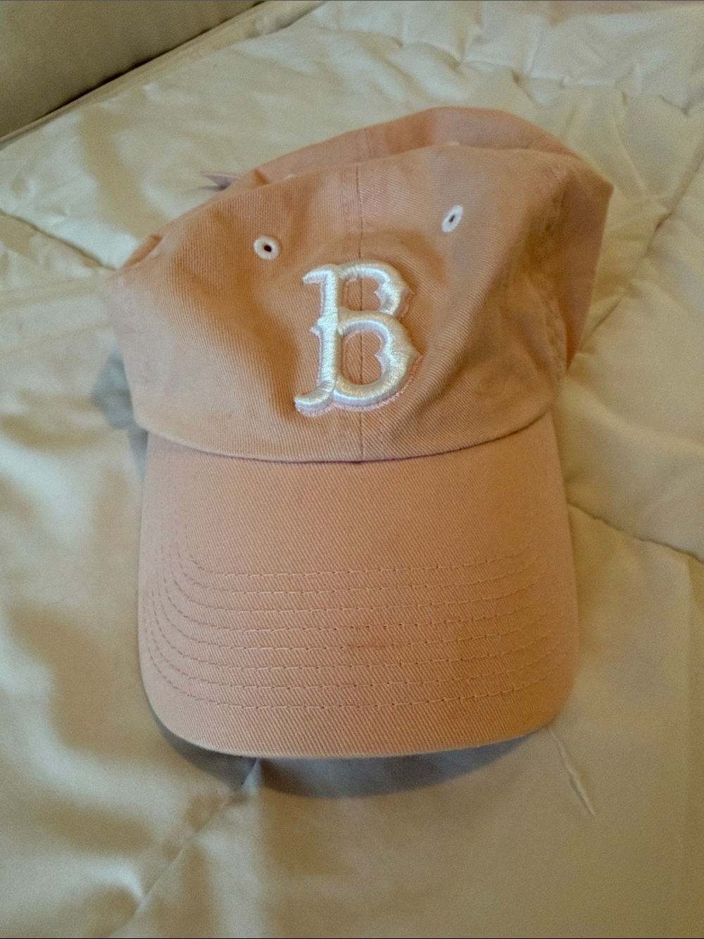 Top of the World Peach Cap with White Embroidered B